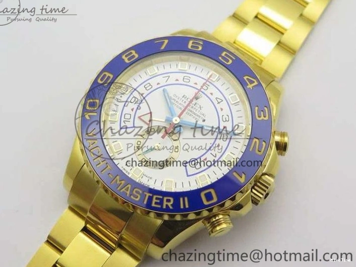 MiroTime 0303 YachtMaster II 116688 YG JF 1:1 Best Edition White Dial Blue Ceramic Bezel On YG Bracelet A Cozy 3577